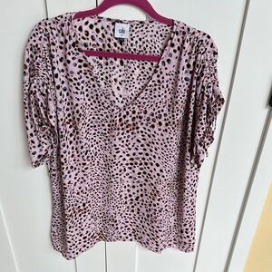 CAbi Pink Blouse Chic Top Size M